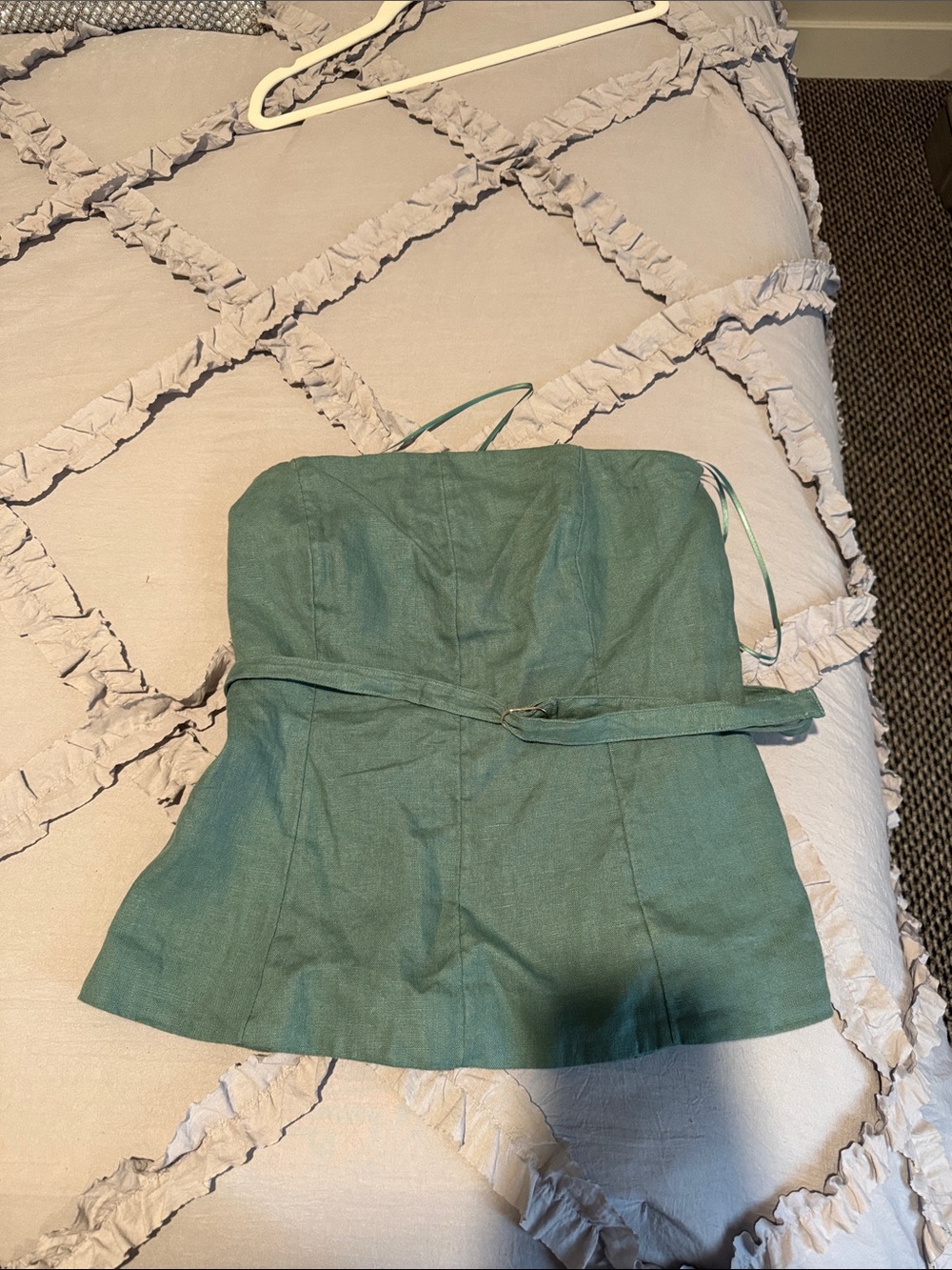 NWT Abercrombie & Fitch Strapless Green Linen Tube Top